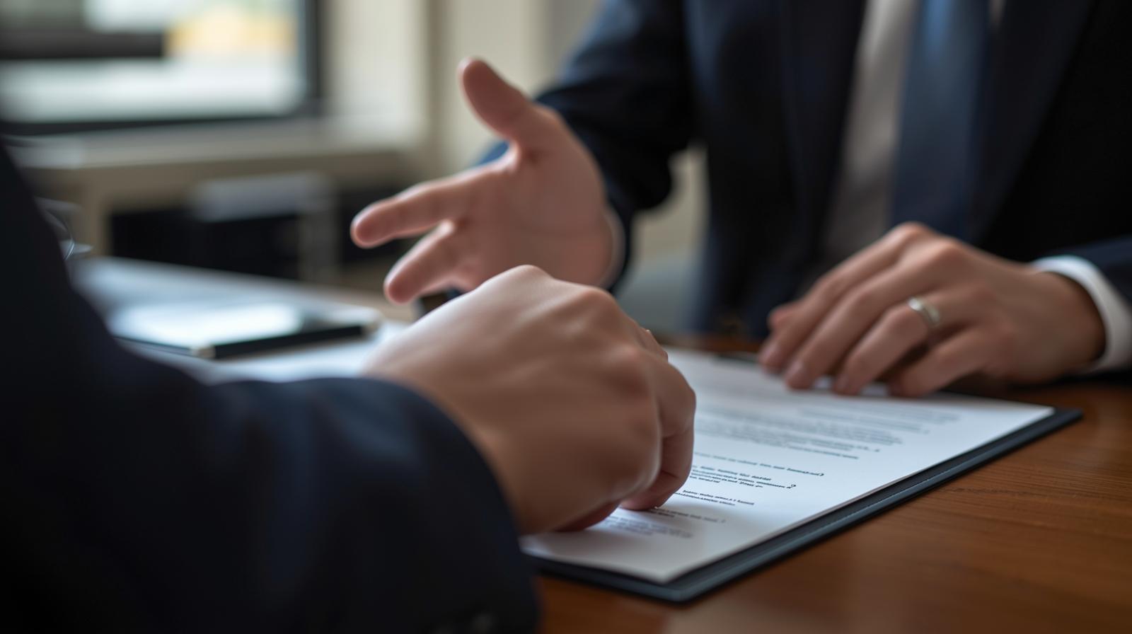 Attorney reviewing real estate purchase contract