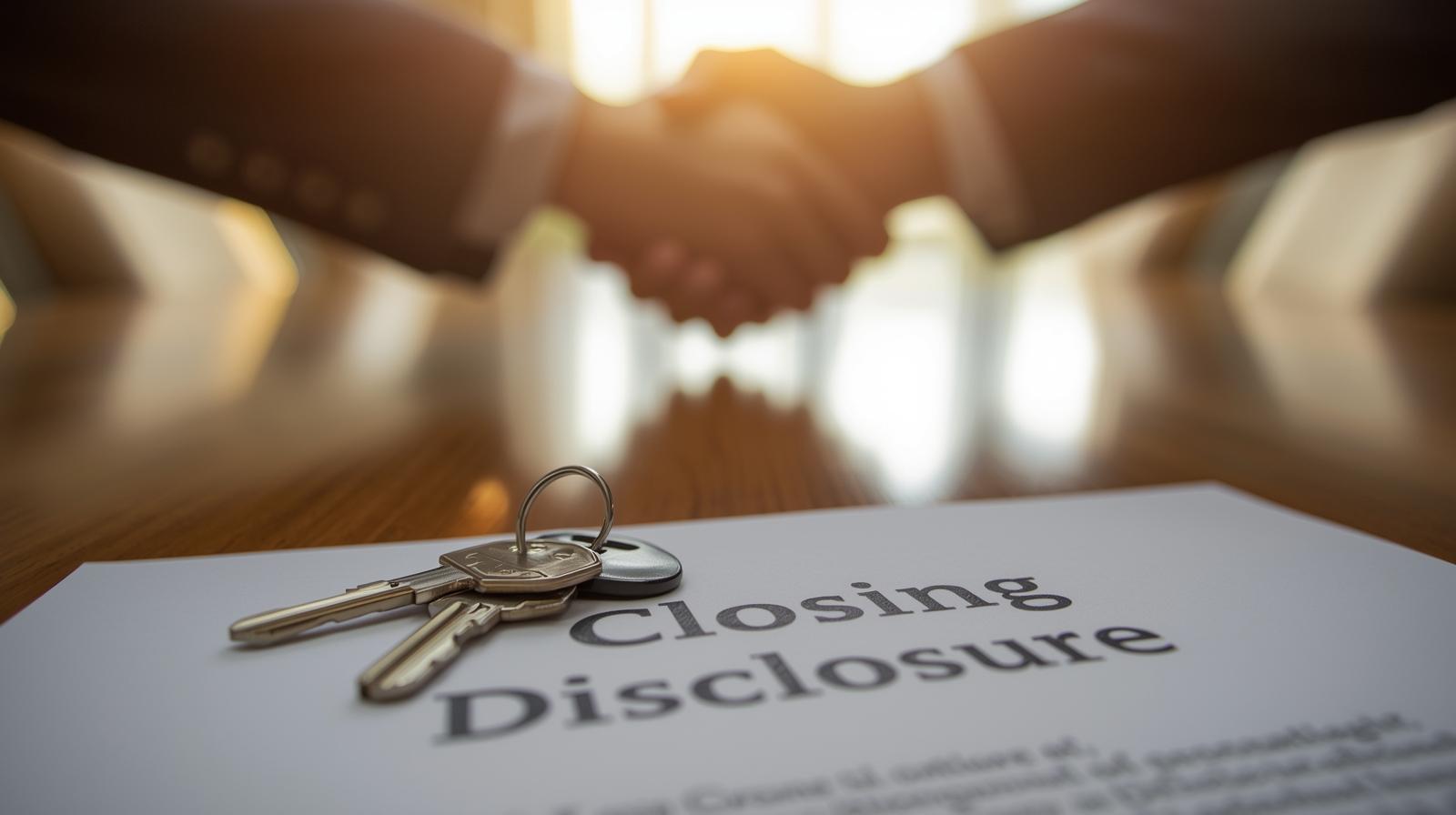 Handshake over house keys at closing